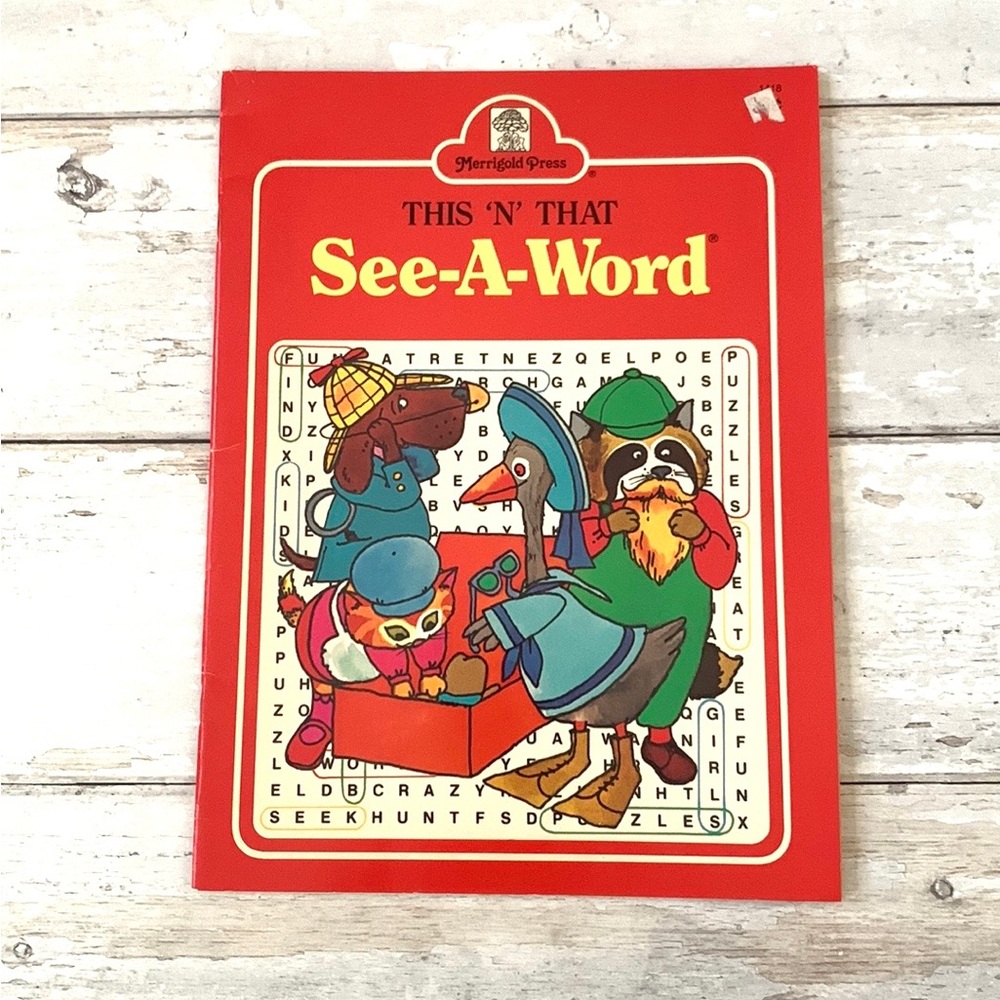 Vintage 1988 Word Search Kids Coloring Activity Book Merrigold Press NEW